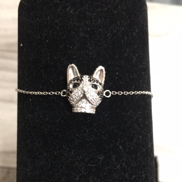 Sterling Silver Diamond cat adjustable bracelet - Picture 3 of 7